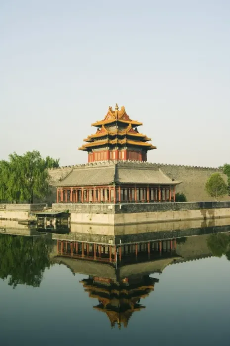 Framed Print : A reflection of the Palace Wall Tower in the moat of The Forbidden City Palace Museum Framed Print : A reflection of the Palace Wall Tower in the moat of The Forbidden City Palace Museum