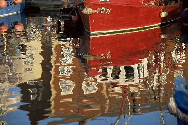 Reflection in water, Camber Docks, Old Portsmouth, Hampshire, England, United Kingdom