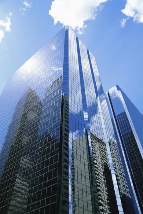 Framed Print : Reflections in glass of a modern skyscraper, downtown, Calgary, Alberta, Canada Framed Print : Reflections in glass of a modern skyscraper, downtown, Calgary, Alberta, Canada