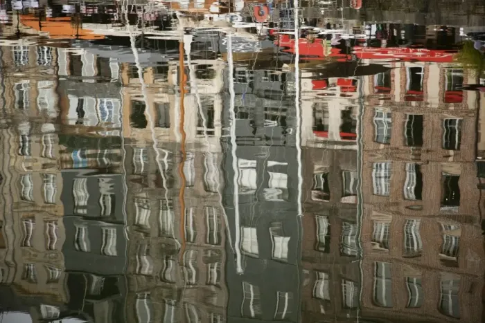 Framed Print : Reflections in inner harbour, Honfleur, Normandy, France, Europe Framed Print : Reflections in inner harbour, Honfleur, Normandy, France, Europe