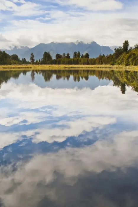 Framed Print : Reflections at Lake Matheson, Westland National Park, UNESCO World Heritage Site, South Island, New Zealand, Pacific Framed Print : Reflections at Lake Matheson, Westland National Park, UNESCO World Heritage Site, South Island, New Zealand, Pacific