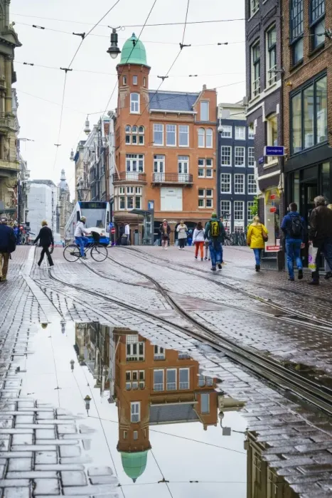 Framed Print : Reflections on a rainy day, Amsterdam, Netherlands, Europe Framed Print : Reflections on a rainy day, Amsterdam, Netherlands, Europe