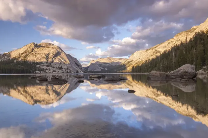 Framed Print : Reflections in Tenaya Lake in Yosemite National Park, UNESCO World Heritage Site Framed Print : Reflections in Tenaya Lake in Yosemite National Park, UNESCO World Heritage Site
