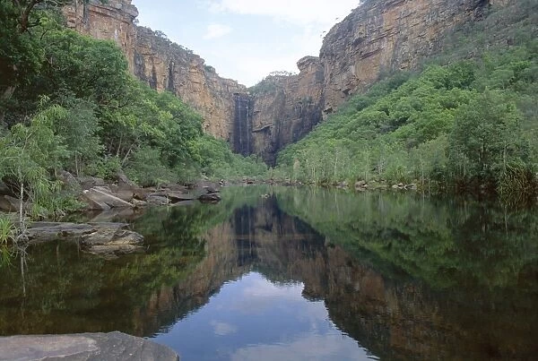 Reflections in still water, Jim Jim Falls and Creek, Kakadu National Park