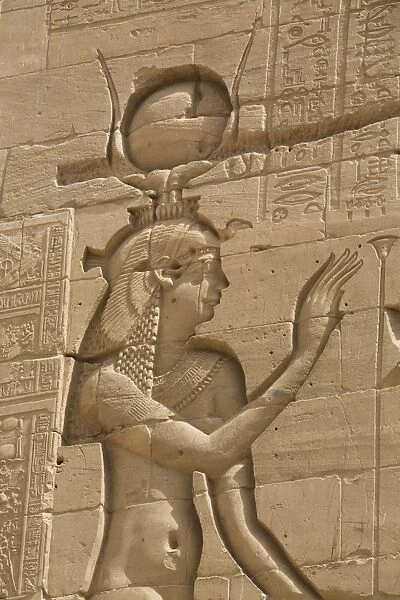 Relief depicting the Goddess Hathor, Second Pylon, Temple of Isis, Island of Philae