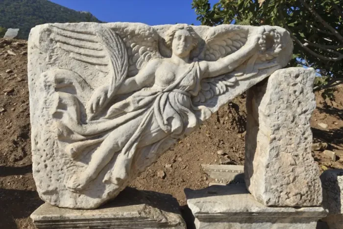 Framed Print : Relief of Nike, winged goddess of victory, Roman ruins of ancient Ephesus, near Kusadasi, Anatolia, Turkey, Asia Minor, Eurasia Framed Print : Relief of Nike, winged goddess of victory, Roman ruins of ancient Ephesus, near Kusadasi, Anatolia, Turkey, Asia Minor, Eurasia