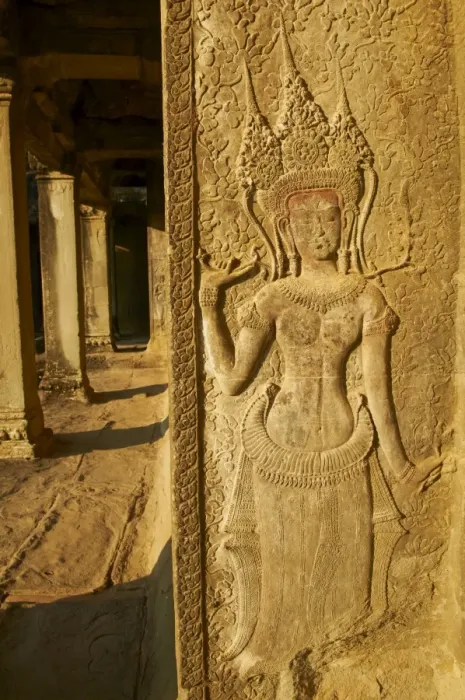 Framed Print : Relief sculpture of Apsara, heavenly dancer of the Khmer Kingdom, Angkor Wat temple Framed Print : Relief sculpture of Apsara, heavenly dancer of the Khmer Kingdom, Angkor Wat temple