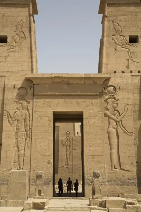 Framed Print : Reliefs depicting the Goddess Hathor, Second Pylon, Temple of Isis, Island of Philae Framed Print : Reliefs depicting the Goddess Hathor, Second Pylon, Temple of Isis, Island of Philae