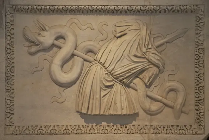 Framed Print : Reliefs from Hadrianeum in Rome, Farnese Excavations, National Archaeological Museum