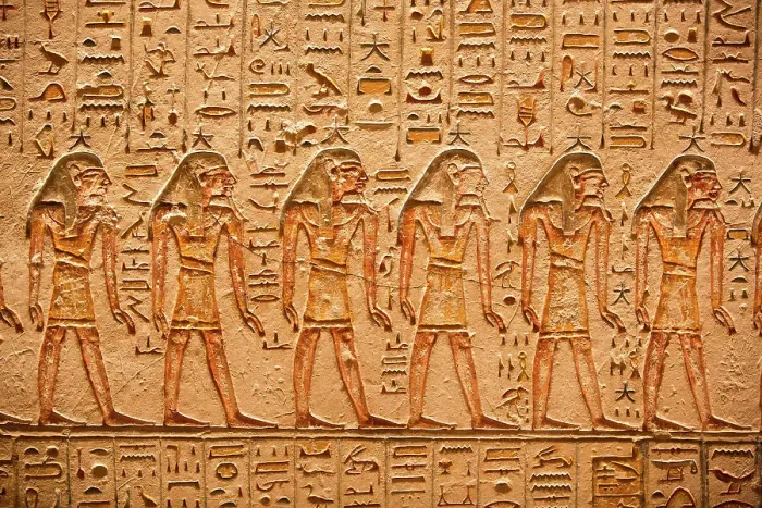 Framed Print : Reliefs, Tomb of Rameses V and VI, KV9, Valley of the Kings, Ancient Thebes, UNESCO World Heritage Site, Luxor, Egypt, North Africa, Africa