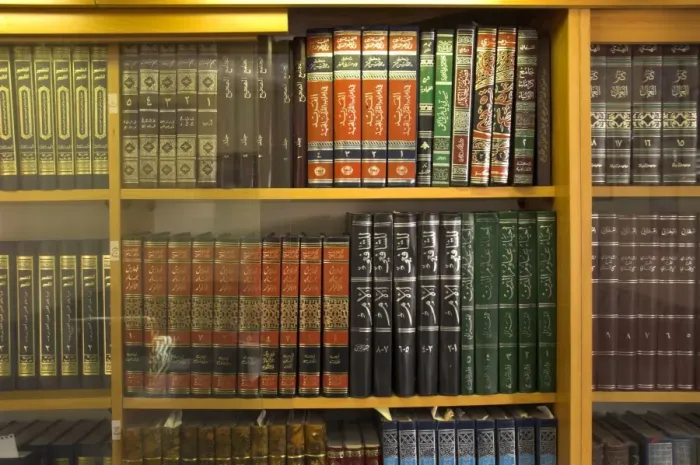 Framed Print : Religious books in Arabic on shelves Framed Print : Religious books in Arabic on shelves