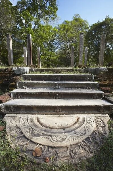 Remains of monastic residences, Northern Ruins, Anuradhapura, UNESCO World Heritage Site, North Central Province, Sri Lanka, Asia