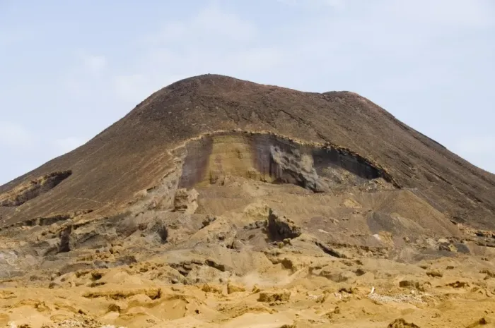 Framed Print : Remains of volcano near Calhau, Sao Vicente, Cape Verde Islands, Africa Framed Print : Remains of volcano near Calhau, Sao Vicente, Cape Verde Islands, Africa