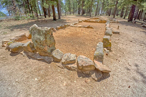 The remains of the Walhalla Indian Ruins near Cape Royal at Grand Canyon North Rim