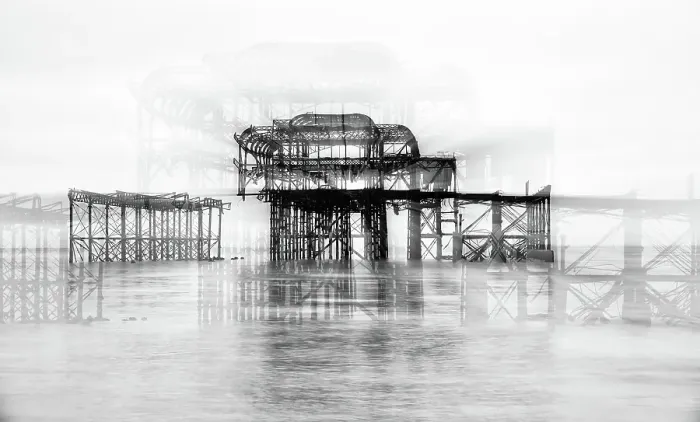 Framed Print : Remains of the West Pier in Brighton, Brighton and Hove, East Sussex, England, United Kingdom Framed Print : Remains of the West Pier in Brighton, Brighton and Hove, East Sussex, England, United Kingdom