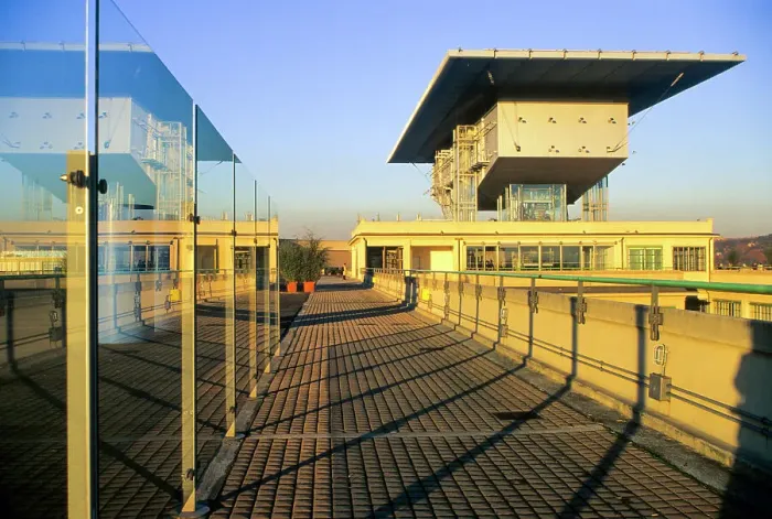 Framed Print : Renovation by the architect Renzo Piano of the test track on roof of the Lingotto building that was an automobile factory built by Fiat, Turin, Piedmont region, Italy, Europe Framed Print : Renovation by the architect Renzo Piano of the test track on roof of the Lingotto building that was an automobile factory built by Fiat, Turin, Piedmont region, Italy, Europe