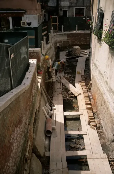 Framed Print : Repairing a canal Framed Print : Repairing a canal