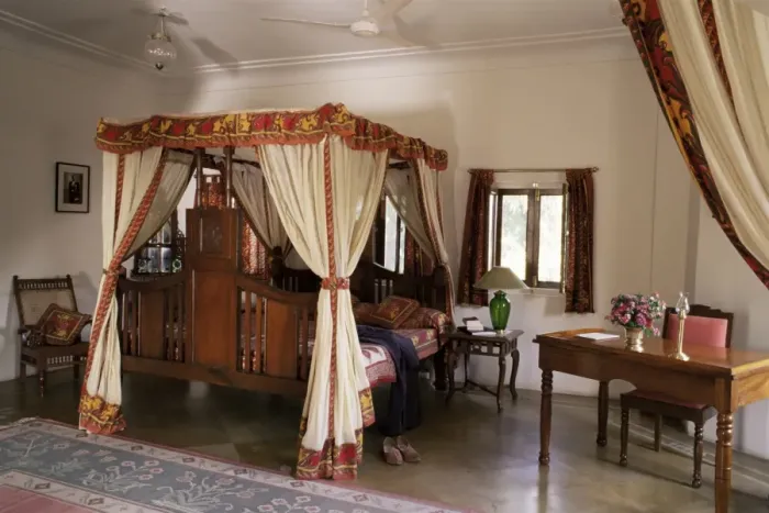 Framed Print : Reproduction colonial style four poster bed and block Framed Print : Reproduction colonial style four poster bed and block