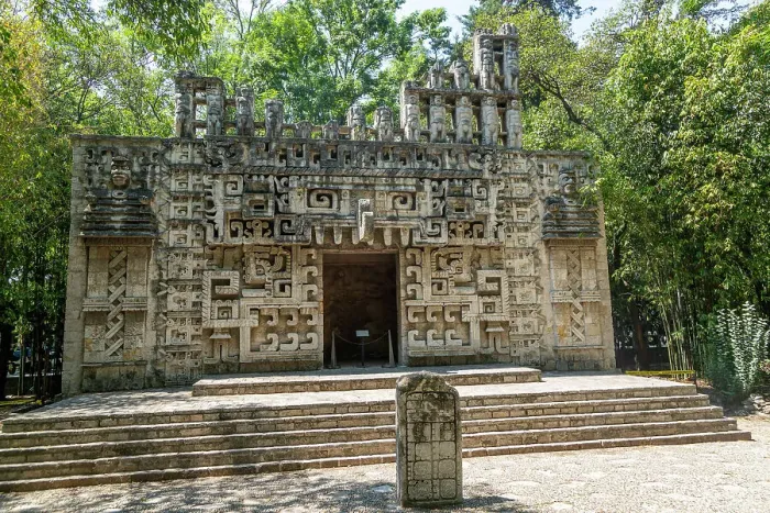 Framed Print : Reproduction facade of Hochob temple, Chenes Culture architecture, National Museum of Anthropology, Mexico City, Mexico, North America Framed Print : Reproduction facade of Hochob temple, Chenes Culture architecture, National Museum of Anthropology, Mexico City, Mexico, North America