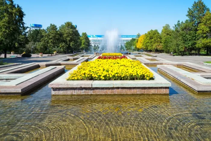 Framed Print : Republic Square Park, water spraying from fountain, Almaty, Kazakhstan, Central Asia Framed Print : Republic Square Park, water spraying from fountain, Almaty, Kazakhstan, Central Asia