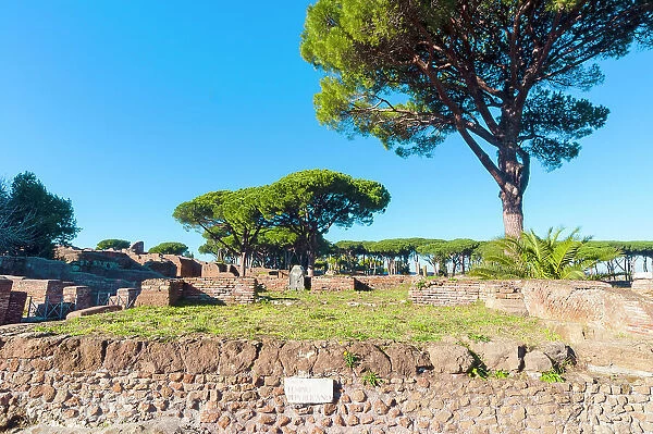 Republican temple, Ostia Antica archaeological site, Ostia, Rome province, Latium (Lazio), Italy, Europe