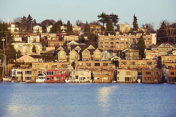 Residential houses on Lake Union, Seattle, Washington State, United States of America