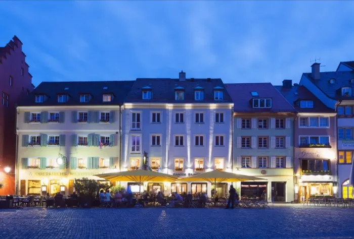 Framed Print : Restaurant in Freiburg, Baden-Wurttemberg, Germany, Europe