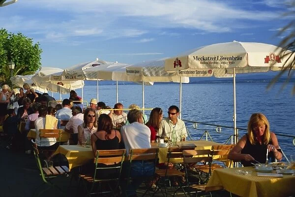 Restaurant terrace overlooking Lake Constance