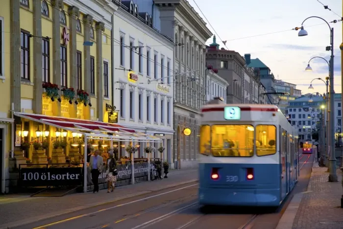 Framed Print : Restaurant and tram on Sodra Hamng, Gothenburg, Sweden, Scandinavia, Europe Framed Print : Restaurant and tram on Sodra Hamng, Gothenburg, Sweden, Scandinavia, Europe