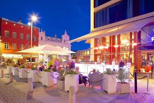 Restaurant on Vallgatan at dusk, Gothenburg, Sweden, Scandinavia, Europe