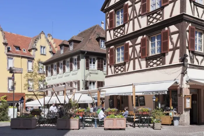 Framed Print : Restaurant Wistub Brenner, Colmar, Alsace, France, Europe Framed Print : Restaurant Wistub Brenner, Colmar, Alsace, France, Europe