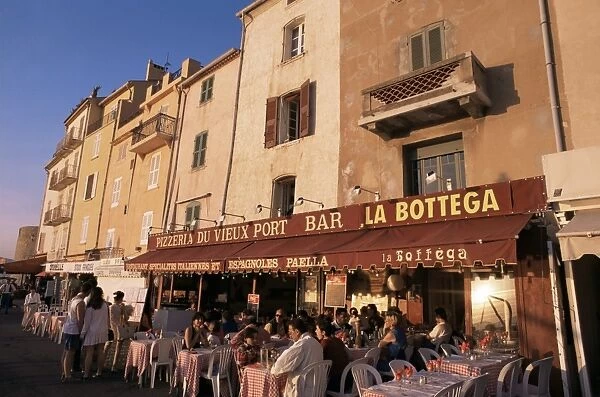 Restaurants around the harbour, St. Tropez, Var, Cote d Azur, Provence