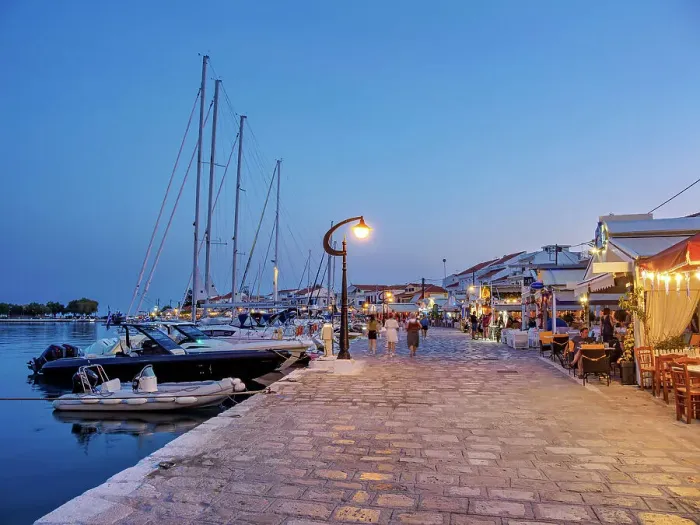 Framed Print : Restaurants at the waterfront at dusk, Port of Pythagoreio, Samos Island, North Aegean, Greek Islands, Greece, Europe Framed Print : Restaurants at the waterfront at dusk, Port of Pythagoreio, Samos Island, North Aegean, Greek Islands, Greece, Europe