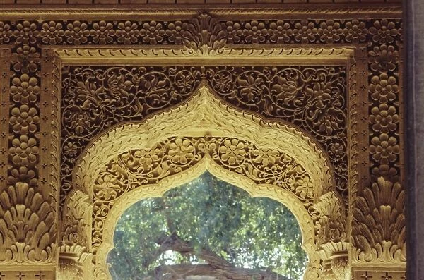 Restoration in the interior of the Jain temple