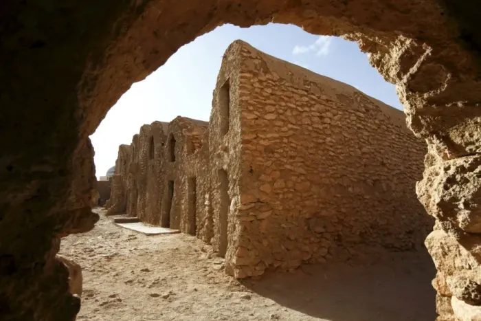 Framed Print : Restored former Berber granary with a maze of granary niches known as ghorfas Framed Print : Restored former Berber granary with a maze of granary niches known as ghorfas