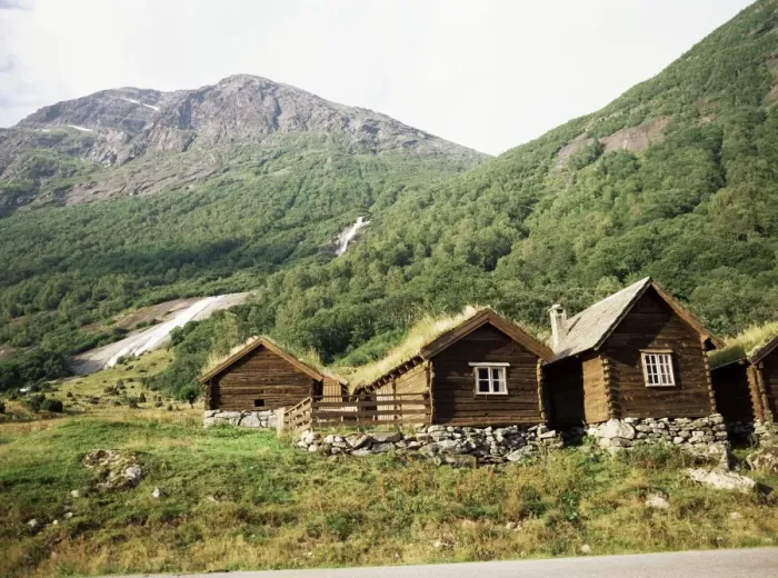 Framed Print : Restored old farm buildings near Loen Framed Print : Restored old farm buildings near Loen