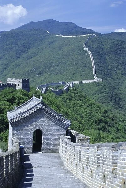 Restored section with watchtowers of the Great Wall (Changcheng), northeast of Beijing