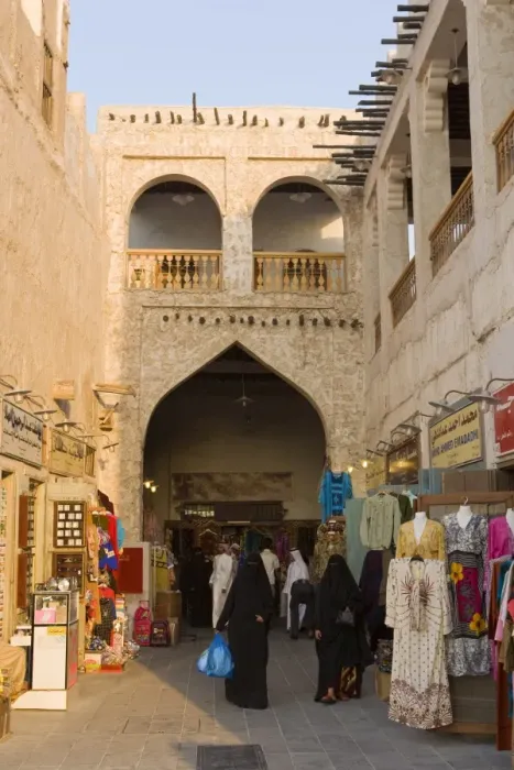 Framed Print : The restored Souq Waqif with mud rendered shops Framed Print : The restored Souq Waqif with mud rendered shops