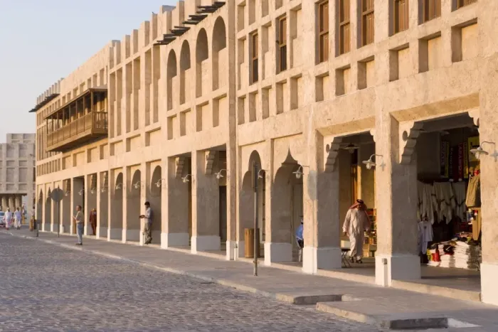 Framed Print : The restored Souq Waqif with mud rendered shops Framed Print : The restored Souq Waqif with mud rendered shops
