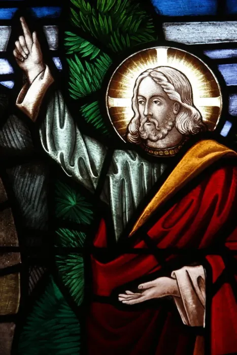 Framed Print : The resurrected Christ greeting the two Marys, 19th century stained glass in St Framed Print : The resurrected Christ greeting the two Marys, 19th century stained glass in St