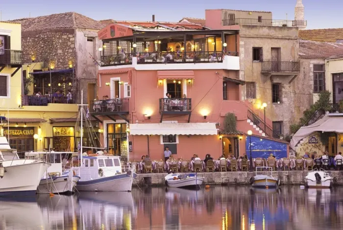 Framed Print : Rethymnon old port and restaurants, Crete island, Greek Islands, Greece, Europe Framed Print : Rethymnon old port and restaurants, Crete island, Greek Islands, Greece, Europe