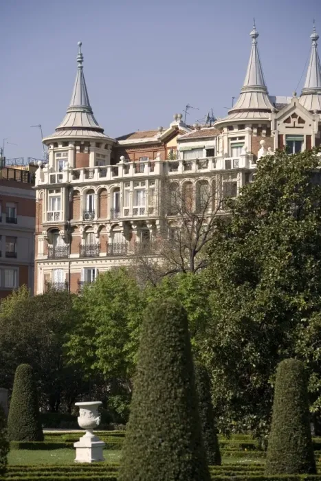 Framed Print : Retiro Park and building outside the park, Madrid, Spain, Europe Framed Print : Retiro Park and building outside the park, Madrid, Spain, Europe