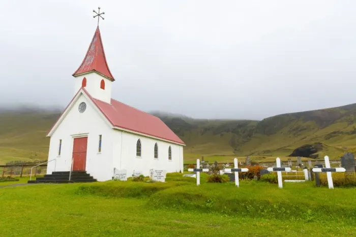 Framed Print : Reynis Church, near Vik, Iceland, Polar Regions Framed Print : Reynis Church, near Vik, Iceland, Polar Regions