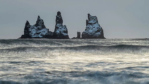 Reynisdrangar sea stacks, Vik, Iceland, Polar Regions