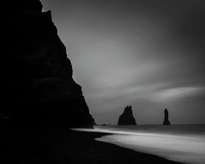 Framed Print : Reynisfjara and sea stacks, Iceland, Polar Regions