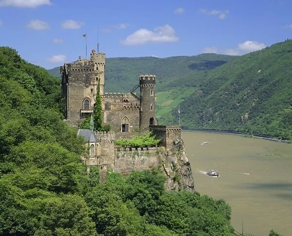 Rheinstein Castle overlooking the River Rhine