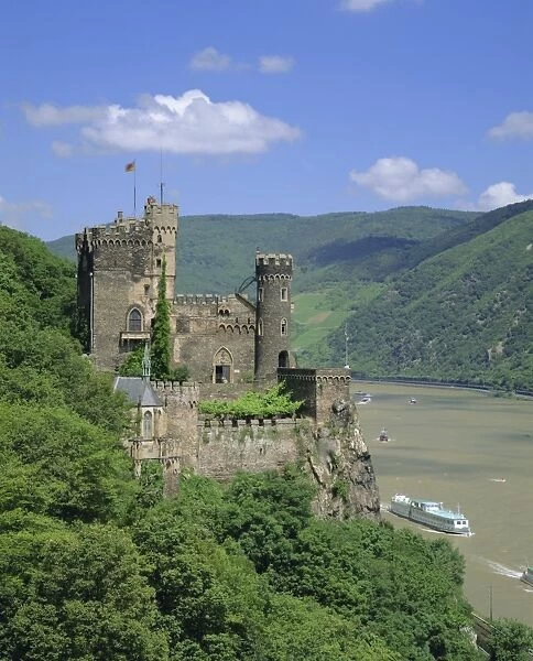 Rheinstein Castle overlooking the River Rhine