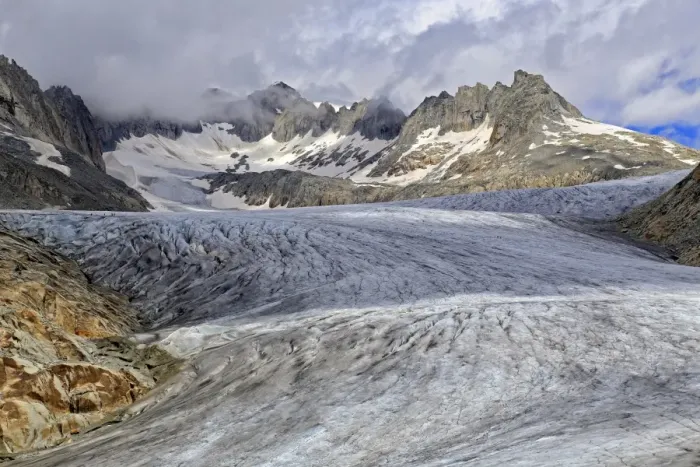 Framed Print : Rhone Glacier at Furka Pass, Canton of Valais, Swiss Alps, Switzerland, Europe