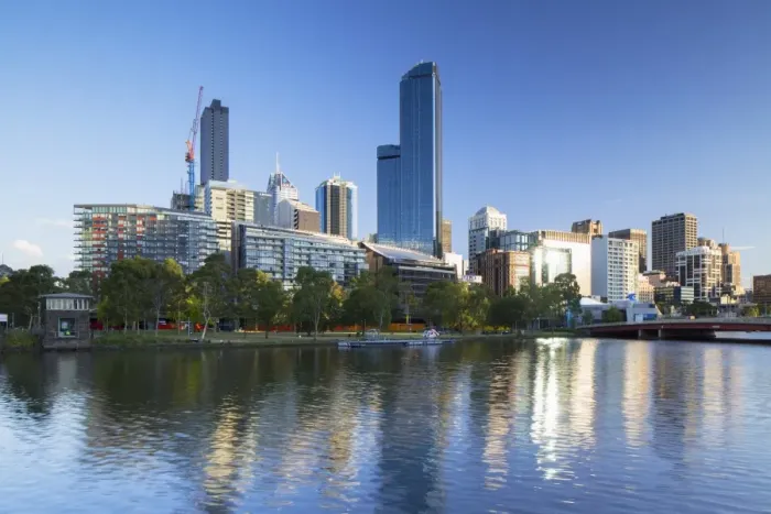 Framed Print : Rialto Towers and skyline along Yarra River, Melbourne, Victoria, Australia, Pacific Framed Print : Rialto Towers and skyline along Yarra River, Melbourne, Victoria, Australia, Pacific
