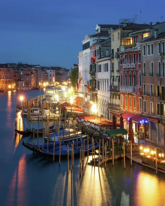 Framed Print : Rialto at twilight, Venice, UNESCO World Heritage Site, Veneto, Italy, Europe